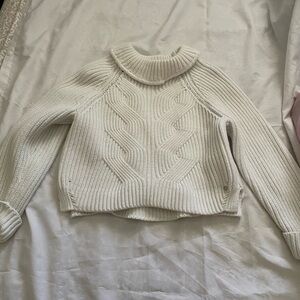 Cozy White Cable Knit Sweater